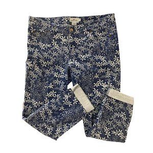 Vineyard Vines Navy Floral Design Skinny Jeans Womens Size 8